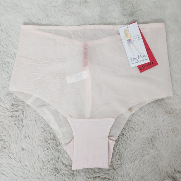 NEW Spanx Skinny Britches Sheer Light Pink High Waist Cheeky Cut Hipster Panty - Picture 1 of 14